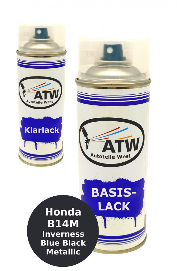 Autolack für Honda B14M Inverness Blue Black Metallic+400ml Klarlack Set
